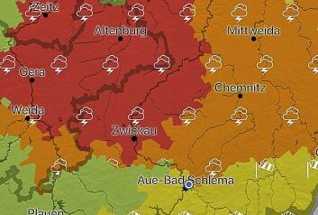 Deutscher Wetterdienst warnt vor Unwettern in Sachsen - Der Deutsche Wetterdienst warnt in Teilen der Region bis in den Abend vor starken Gewittern. Foto: Deutscher Wetterdienst