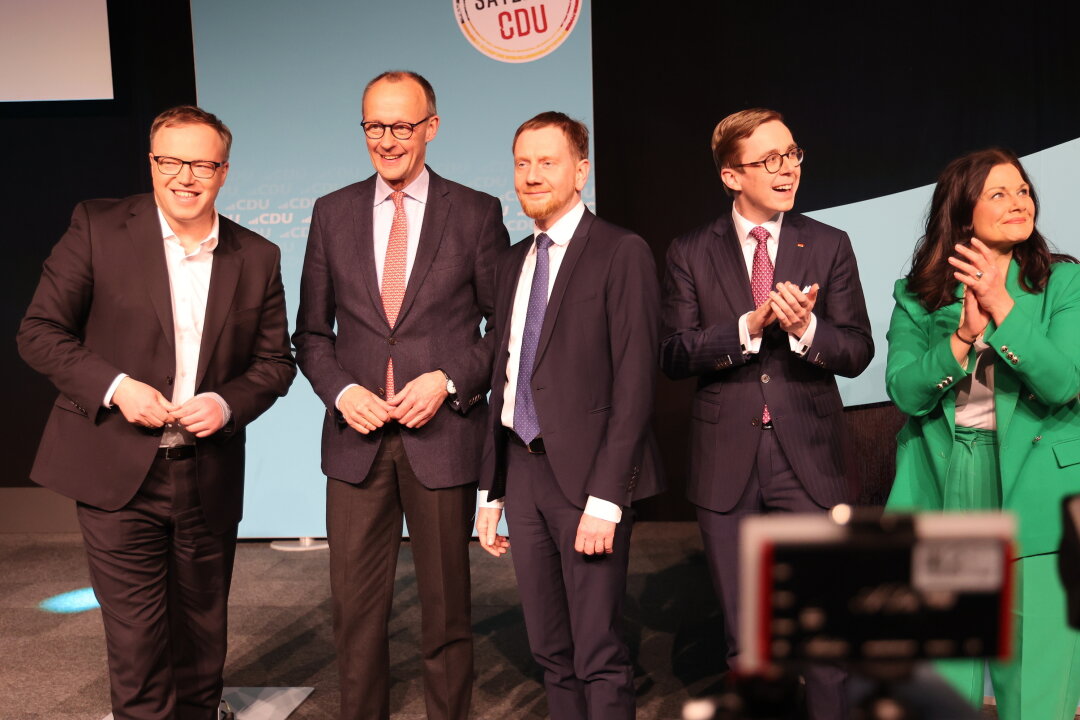 Friedrich Merz, Bundesvorsitzender der CDU, spricht auf der CDU-Grundsatzprogrammkonferenz in Chemnitz.