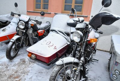 Die äußeren Bedingungen passten: Hunderte Biker bei Wintertreffen - Zeitgenössisches Dokument. Foto: Thorsten Horn