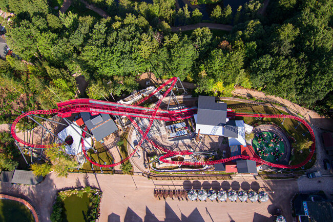 Die schönsten Freizeitparks in Sachsen - Dynamite" - Deutschlands 1. Big Dipper Coaster im Freizeitpark Plohn.