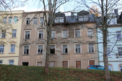 Marodes Gebäude in der Bambergstraße 4 in Annaberg-Buchholz wird abgerissen. Foto Frank Seidel/Stadt Annaberg-Buchholz