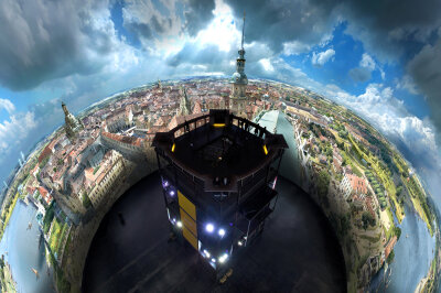Dieses Panorama zieht ab Januar neu im Dresdner Panometer ein - Das Panometer Dresden hat ab 27. Januar eine neue Ausstellung. Hier zu sehen: Dresden im Barock.