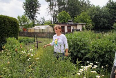 Einblicke in das Burgstädter Gartenreich - Katrin Reuter in ihrem naturnah gestalteten Garten. Hier haben viele Wildpflanzen eine Chance zu wachsen. Foto: Andrea Funke