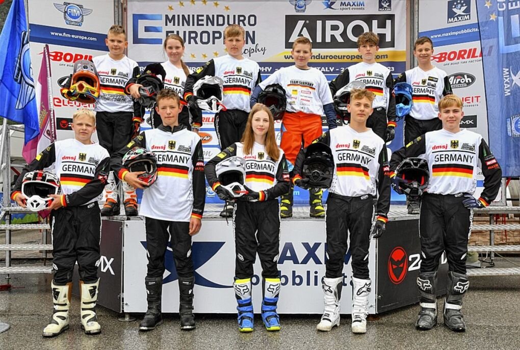 Enduro-Nachwuchs startete auf europäischer Ebene - Das Team Deutschland bei der ersten Minienduro European Trophy. Foto: Peter Teichmann