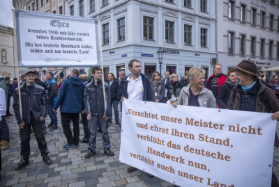 Energiekrise: Großer Handwerkerprotest in Dresden - Große Versammlung in Dresden. Foto: B&S