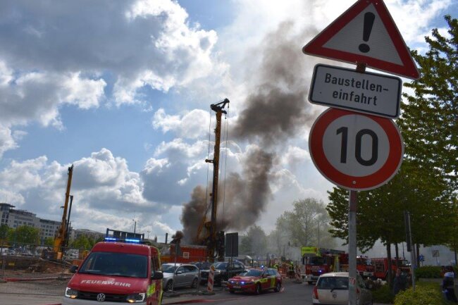 Brand im Zentrum Chemnitz.