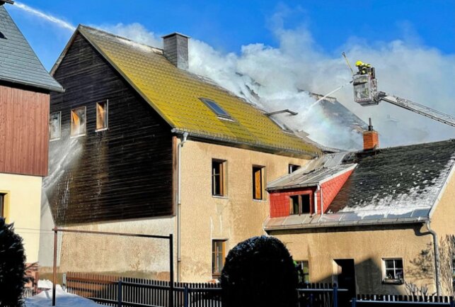 Verheerender Brand in Oberwiesenthal. Foto: Daniel Unger