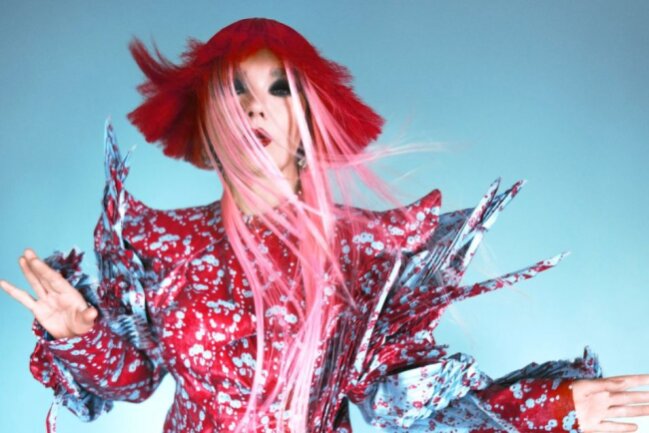 Erkennen Sie diese berühmte Pop-Diva? - Hier erkennt man sie zumindest einigermaßen: Björk in einem Stachel-Kostüm, das in Form und Farbe an einen Feuerfisch erinnert.
