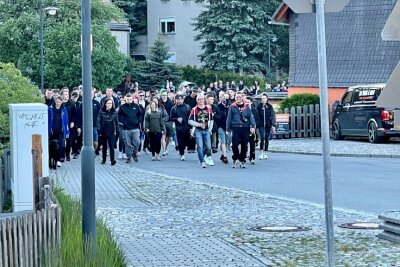Am Sonntagabend "spazierten" erneut etwa 200 Personen durch Zwönitz. 