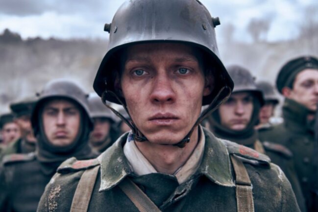 Die jungen Soldaten (hier: Felix Kammerer) erleben in "Im Westen nichts Neues" schon bald, was Krieg wirklich bedeutet.