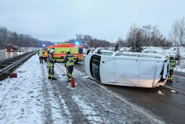 Auf der A4 kam es heute zu einem Unfall. Foto: Andreas Kretschel 