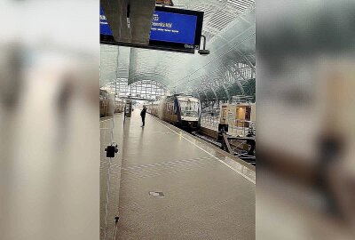 Feuerwehreinsatz am Leipziger Hauptbahnhof: Brand unter MRB-Zug - Unter einem MRB-Zug brannte es heute Mittag am Leipziger Hauptbahnhof. Foto: Privat