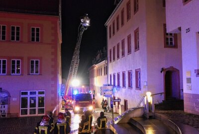 Feuerwehreinsatz in Colditz: Haus stürzt teilweise ein - Feuerwehreinsatz in Coldtiz. Foto: Sören Müller