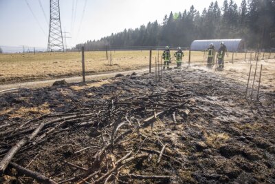 Feuerwehren in Elterlein im Einsatz: Wiesenbrand auf Pferderanch - In Elterlein kam es heute zu einem Wiesenbrand.