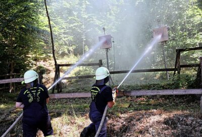 Feuerwehrwettbewerb in Stein war ein Besuchermagnet - Die Kameraden aus Ottendorf beim Zielspritzen. Foto: Andrea Funke