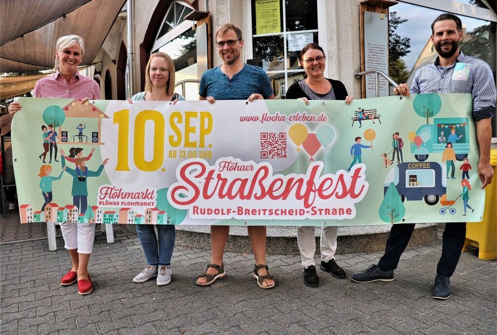 Das Team vom Gewerbe- und Festverein Flöha freut sich auf die diesjährige Auflage des Straßenfestes.Foto: Knut Berger