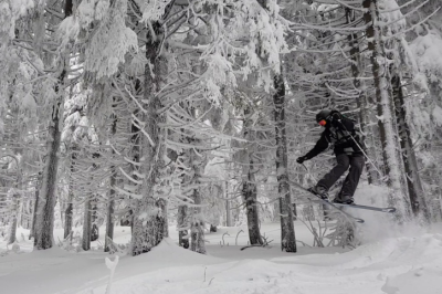 Freeride-Skifahrer Fabian Gerlach: "Das Gefühl, durch den Pulverschnee zu fahren, ist unvergleichlich" - Fabian Gerlach beim Skifahren. 