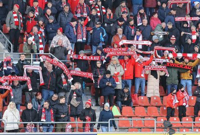 FSV Zwickau gewinnt Regionalliga-Spektakel - Der FSV Zwickau spielt heute gegen den 1. FC Lokomotive Leipzig. Im Bild: Fans FSV Zwickau. Foto: Picture Point