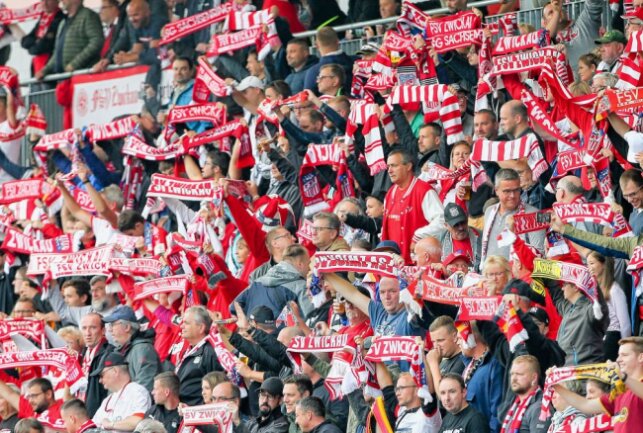 Die Fans des FSV Zwickau unterstützten ihr Team lautstark. Foto: PICTURE POINT