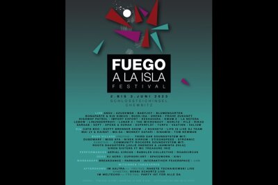 "Fuego a la isla" Festival am Wochenende in Chemnitz - Das offizielle Poster zum Fuego 2023.