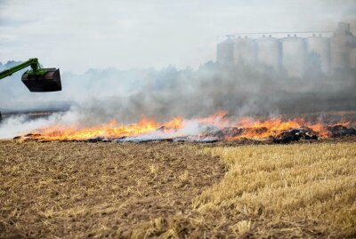 Fünf Hektar Feld zwischen Großschirma und Langhennersdorf in Flammen - Heute kam es zu einem Feldbrand zwischen Großschirma und Langhennersdorf. Foto: Marcel Schlenkrich