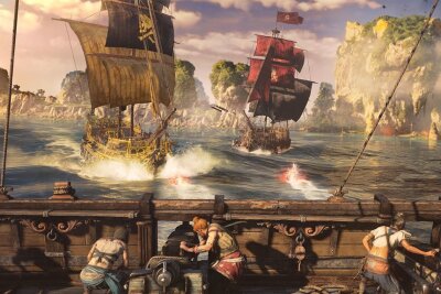 Games ahoi! Das sind die Spiele-Highlights im Februar 2024 - Ubisofts bereits 2017 angekündigtes Piraten-Abenteuer, das auf den Seeschlachten von "Assassin's Creed 4: Black Flag" basiert, soll nach zahllosen Verschiebungen und Neustarts am 16. Februar endlich vom Stapel laufen. Das kooperative Open-World-RPG lässt PC-, PS5- und Xbox-Series-Spieler Duelle auf See austragen, Allianzen schmieden und ein Schmugglerimperium aufbauen. Geplant sind neue Inhalte über Jahre.