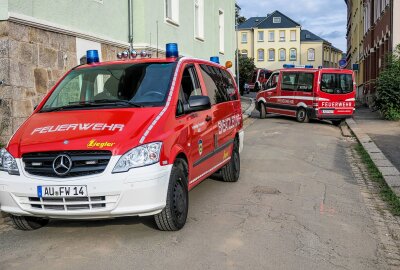 Gasgeruch: Feuerwehreinsatz in Aue-Bad Schlema - Passanten haben einen Gasgeruch wahrgenommen. Foto: Niko Mutschmann