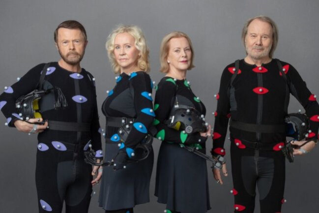 ABBA sind wieder da (von links): Björn Ulvaeus, Agnetha Fältskog, Anni-Frid Lyngstad und Benny Andersson präsentieren nach 40-jähriger Pause das Album "Voyage", zu dem es 2022 auch eine aufwendige neue Live-Show geben soll.