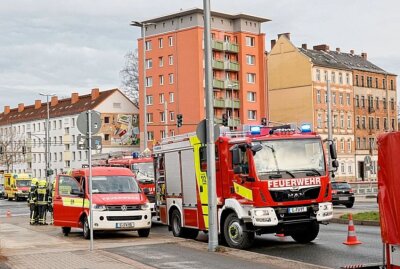 Gewässerverschmutzung: Öl in der Würschnitz entdeckt - Die Feuerwehr errichtete eine Ölsperre an der Beckerbrücke. Foto: Harry Härtel