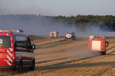 Großbrand in Sachsen: Feld steht in Flammen - Großbrand auf dem Feld. Foto: Sören Müller
