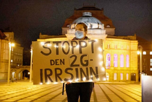 Protest gegen die Corona-Maßnahmen der Regierung in Chemnitz. Foto: Harry Haertel