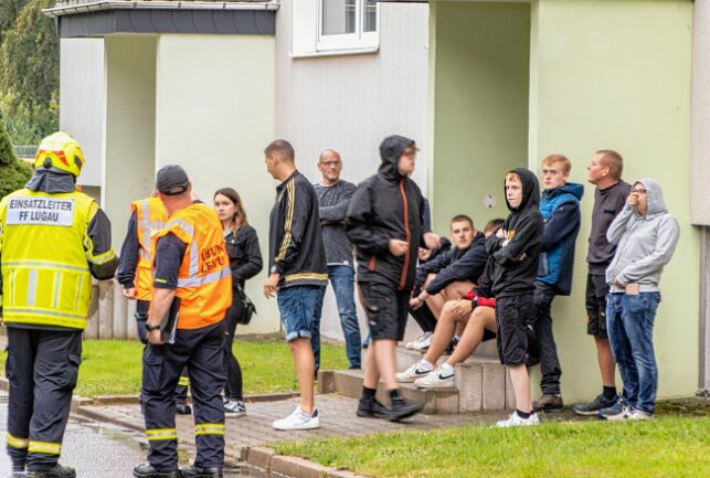 Großeinsatz der Feuerwehr in Lugau - Großangelegte Einsatzübung in Lugau. Foto: André März