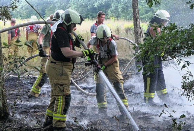 Gestern wüteten in Grimma mehrere Feuer: die Feuerwehr im Großeinsatz. Foto: Sören Müller