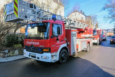 Feuerwehreinsatz in Lauter-Bernsbach mit glimpflichem Ausgang. Foto: Niko Mutschmann