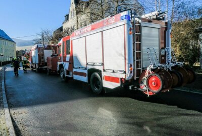 Feuerwehreinsatz in Lauter-Bernsbach mit glimpflichem Ausgang. Foto: Niko Mutschmann