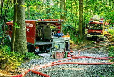 Ein Waldbrand ist am Freitag im Erzgebirge ausgebrochen. Die Feuerwehr war mit 120 Mann im Einsatz. Foto: Bernd März