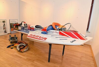 Hohensteiner Rennsport-Museum geht aufs Wasser - Das Boot des erfolgreichsten Motorsportlers der DDR Bernd Beckhusen. Foto: Thorsten Horn