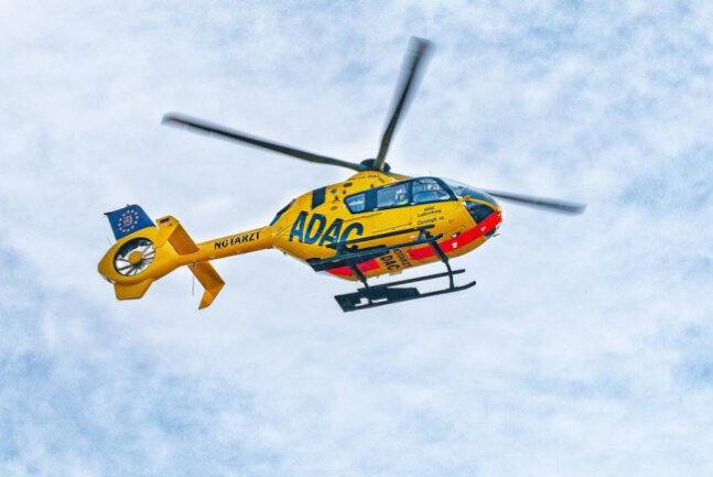 Hubschrauber im Einsatz: Radfahrer in Schwarzenberg schwer verletzt - Symbolbild. Foto: ADAC Luftrettung