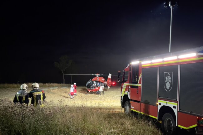 Der Fahrradfahrer in Grünhain-Beierfeld war so schwer verletzt, dass ein Hubschrauber eingesetzt worden ist. Foto: Daniel Unger