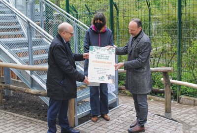 Hyänenanlage für den Chemnitzer Tierpark - Die Hyänenanlage wurde von dem Verein "Tierparkfreunde Chemnitz e.V." an die Stadt übergeben. Foto: Paarmann Dialogdesign