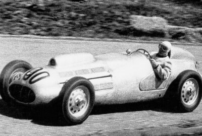 In Erinnerung an Paul Greifzu - Auf dem Weg zum Sieg auf dem Sachsenring 1951. Foto: Günter Geyler / Archiv Thorsten Horn