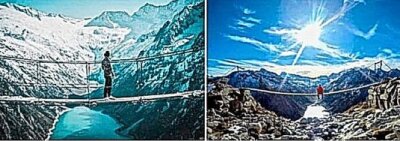 Instagram vs. Realität: die Welt ohne Filter - Kebema-Panoramabrücke im Zillertall: Instagram und Realität. Foto: travelcircus