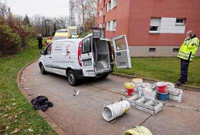 Junge Frau nach Crash in Markersdorf schwer verletzt - Die Unfallstelle in Chemnitz. Foto: Harry Härtel