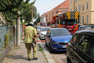 Katze verendet bei Wohnungsbrand - In Dresden kam es heute zu einem Wohnungsbrand. Foto: Roland Halkasch