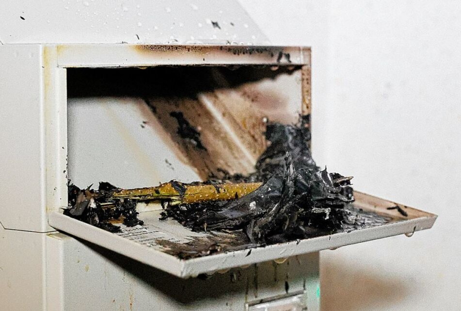 Kellerbrand entpuppt sich als brennender Briefkasten - Vermeintlicher Kellerbrand entpuppt sich als brennender Briefkasten. Foto: Harry Härtel