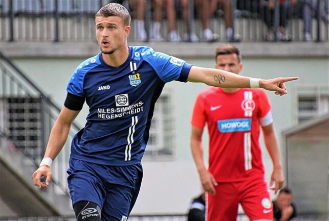 Stürmer Kilian Pagliuca hat sich beim Chemnitzer FC schnell zu einem Leistungsträger entwickelt. Foto: Dominic Falke/PB: Marcus Hengst