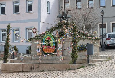 Kirchberg ist zu Ostern besonders schön geschmückt - In Kirchberg ist auch der Osterbrunnen wieder schön geschmückt. Foto: Ralf Wendland