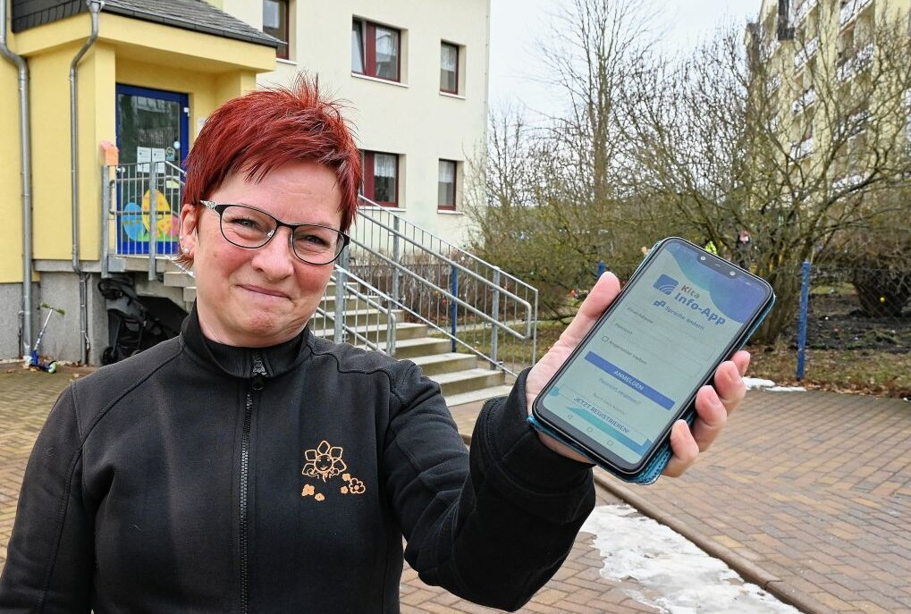 Kita "Wirbelzwirbel" in Schneeberg nutzt bald eine Kita-Info-App - Marion Gebhardt, Leiterin der Kindertagesstätte "Wirbelzwirbel" wurde auf die App aufmerksam.Foto: Ralf Wendland