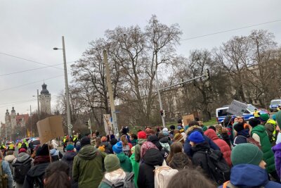 Klimabewegung solidarisiert sich mit ÖPNV-Streiks - Globaler Klimastreik am 3. März in Leipzig. Laut Veranstalter waren 7.500 Menschen dabei. Foto: privat