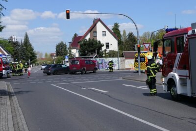 In Borsdorf kam es zu einem Kreuzungscrash. Foto: Sören Müller